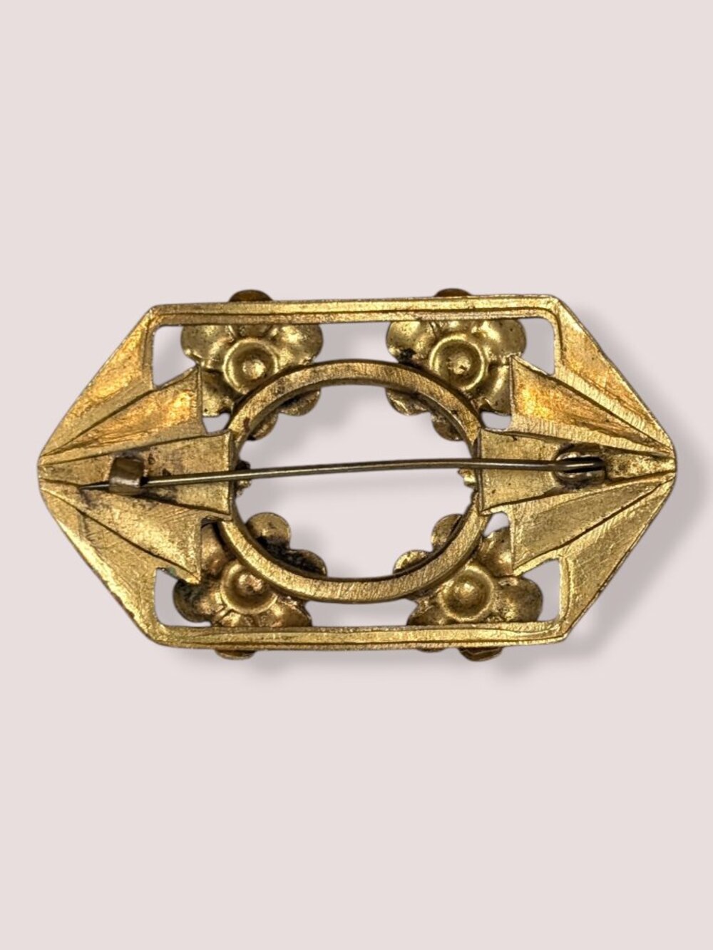 Vintage Geometric Floral Brooch - Picture 4 of 6